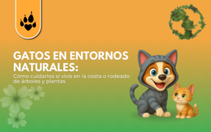 🌿🐱 Gatos en entornos naturales: cómo cuidarlos si vivís en la costa o rodeado de árboles y plantas 