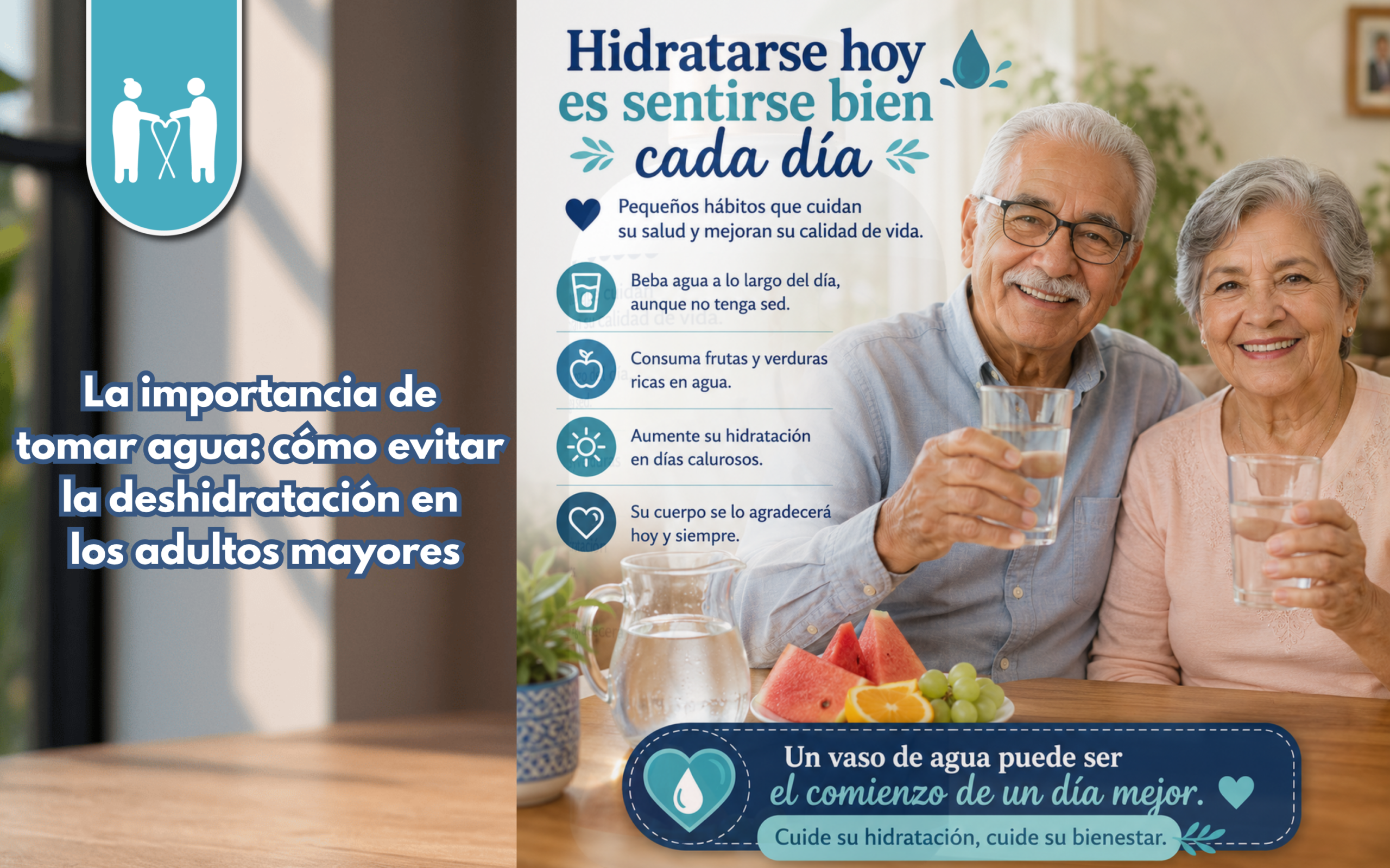 La importancia de tomar agua: cómo evitar la deshidratación en los adultos mayores